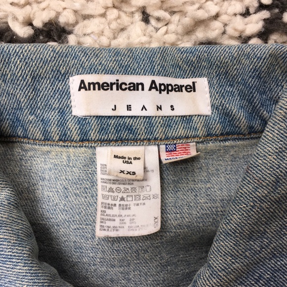 American Apparel Light Wash Unisex Denim Jacket - Picture 5 of 7